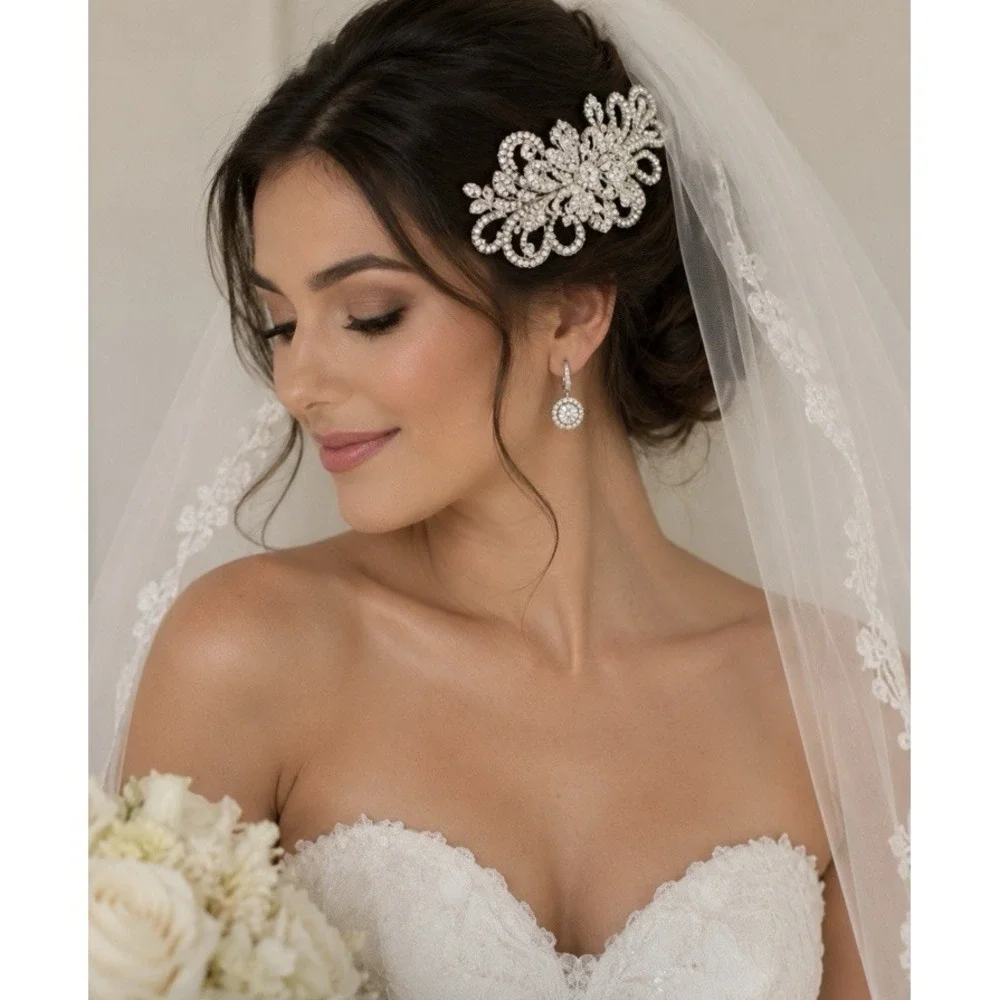 Vtg Bridal Hair Piece 4.5